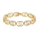 Gucci Alternating Pavé & Gold GG Bracelet