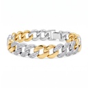 Two Tone Cuban Link Zircon Bracelet