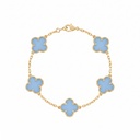 Van Cleef Vintage Alhambra Gold Bracelet with Blue Agate