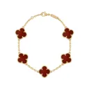 Vintage Alhambra 5 Motifs Red Gold Bracelet